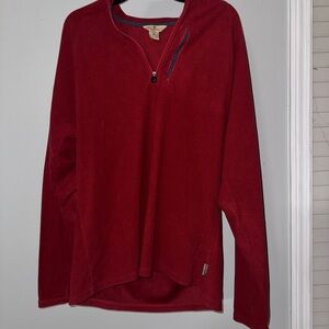 Woolrich Burgundy Pullover with Contrast Collar Trim